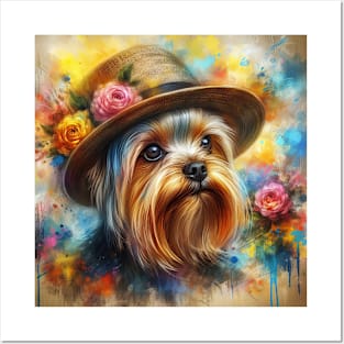 Cute Yorkshire Terrier Splash Art Posters and Art